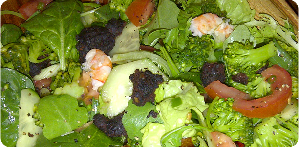 Warm Black Pudding and Prawn Salad Recipe Cook Nights by Babs and Despinaki