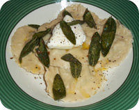 Leek & Mushroom Ravioli with Sage Butter
