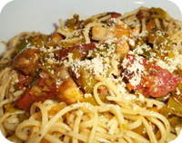 Pepper Spaghetti with Chorizo