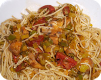 Pepper Spaghetti with Chorizo